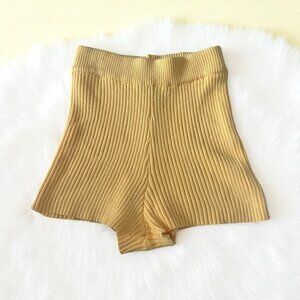 VICI Yellow High Waist Sweater Knit Shorts Size XS